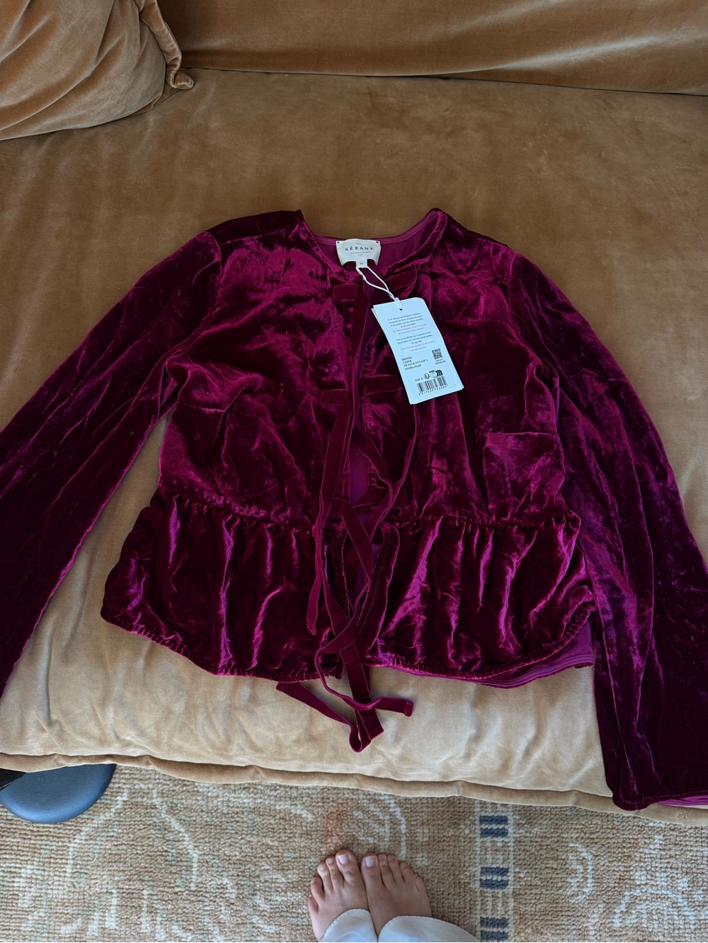 Sezane Velvet Brenda Shirt - Small - Picture 5 of 5